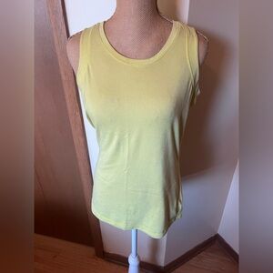 Yellow Under Armour Sleeveless Fitted HeatGear Tank Top